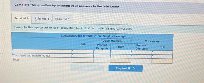 conversion. Note: Round "Cost per EUP" to 2 decimal places. Hi-T Company