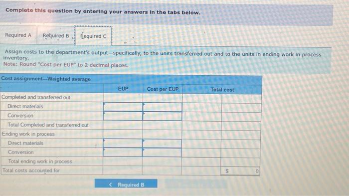 first production process follows. All direct materials are added at the beginning