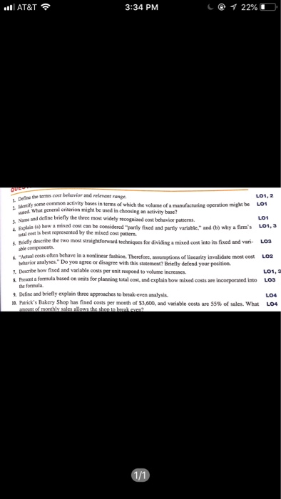  AT&T 3:34 PM c @22% D Define the terms cosu behavio