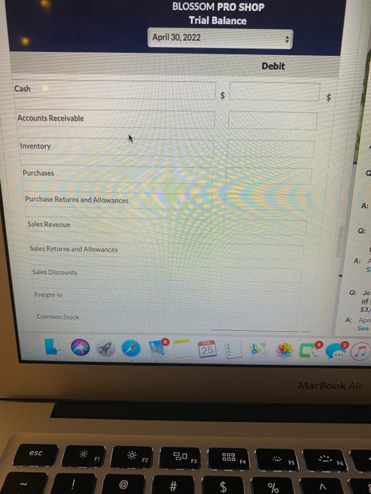 did not fit properly $98. ccount from members $1.488. Journalize the April