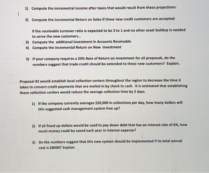 FALL 2020 You have been asked to assess the expected financial impact