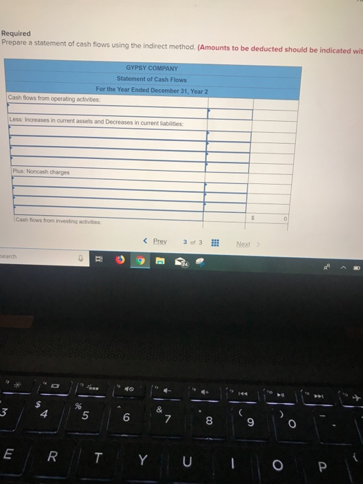 for Gypsy Company follow Balance Sheets As of December 31 Year 2