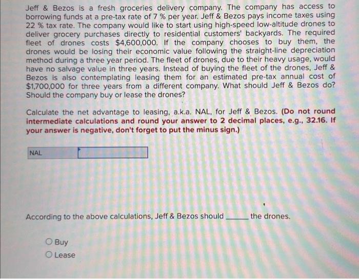 please give correct answer Jeff \& Bezos is a fresh groceries delivery