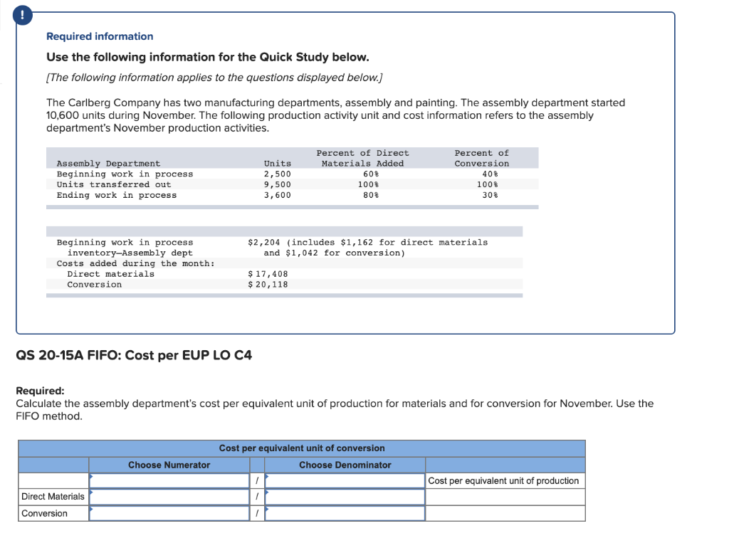Please help me with this accounting question Required information Use the following