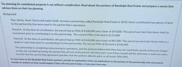  x planning for contributed property is not without complication. Read about