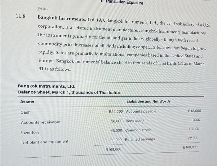 Bangkok Instruments Ltd - please help with answer 1.8 Bangkok Instruments, Ltd.