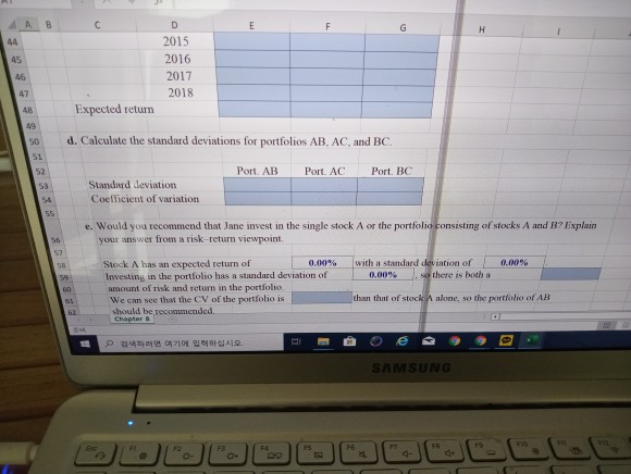 The data are given in the following table. Stock C 129 13