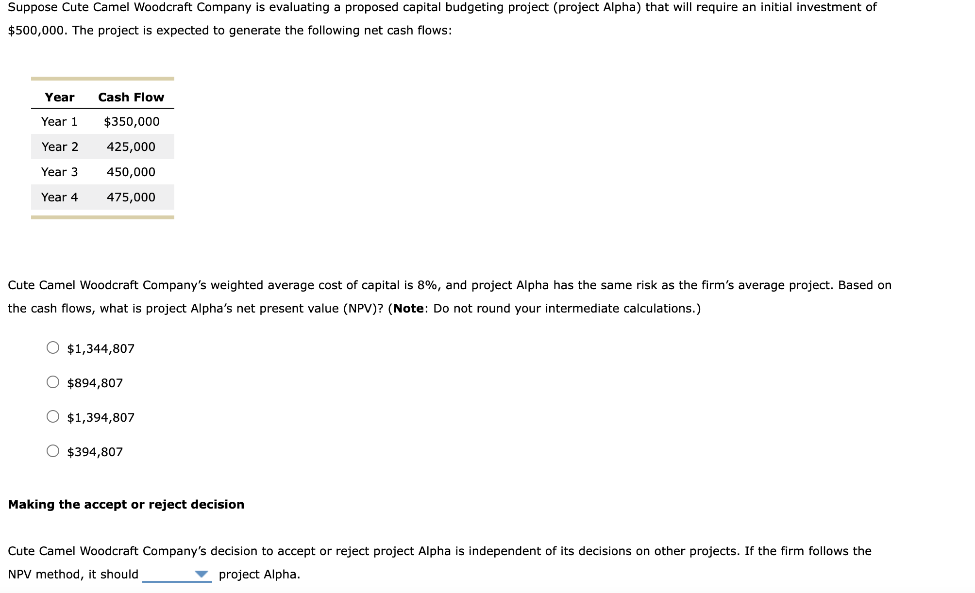  Finance ch 10. BLANK OPTIONS: accept/reject. 
