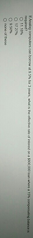 if Analog computers can borrow at 9 5% for 3 years,