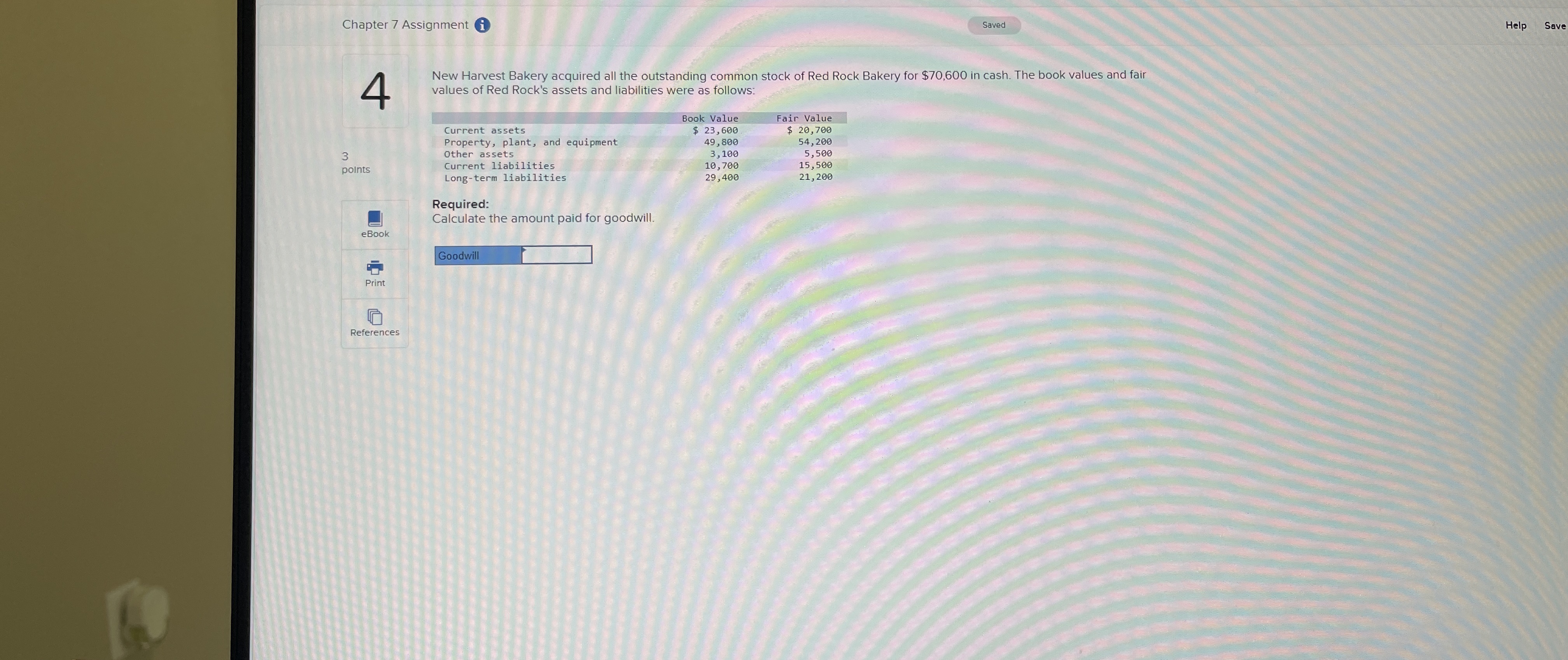  Chapter 7 Assignment (i Saved Help Save 4 3 New Harvest