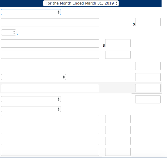 Company for the month of March 2019 Cost of goods sold Freight-out