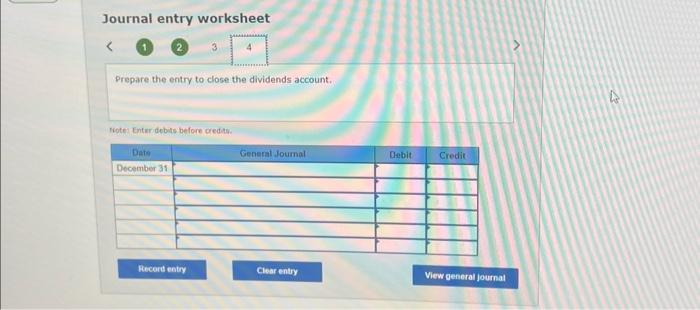 of the prior year. Journal entry worksheet 4 Prepare the entry to