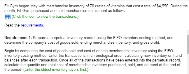 the perpetual record, calculate the quantity and total cost of merchandise inventory