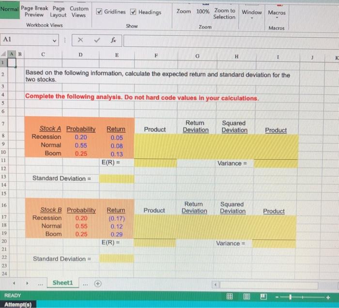  Gridlines Headings Normal Page Break Page Custom Preview Layout Views Workbook