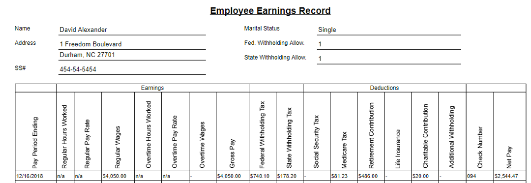 that no changes to voluntary deductions were requested by any employee during