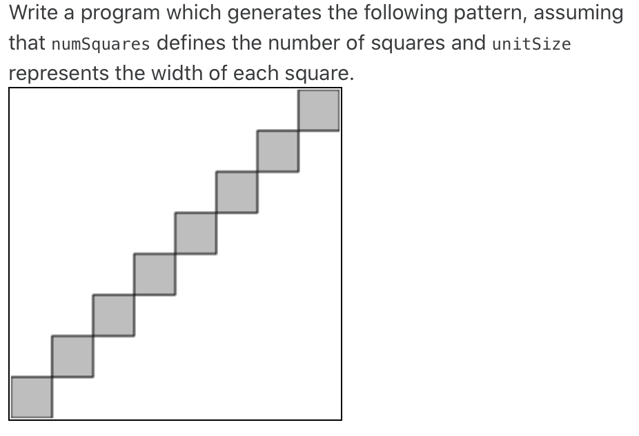 Python 3 Write a program which generates the following pattern, assuming that