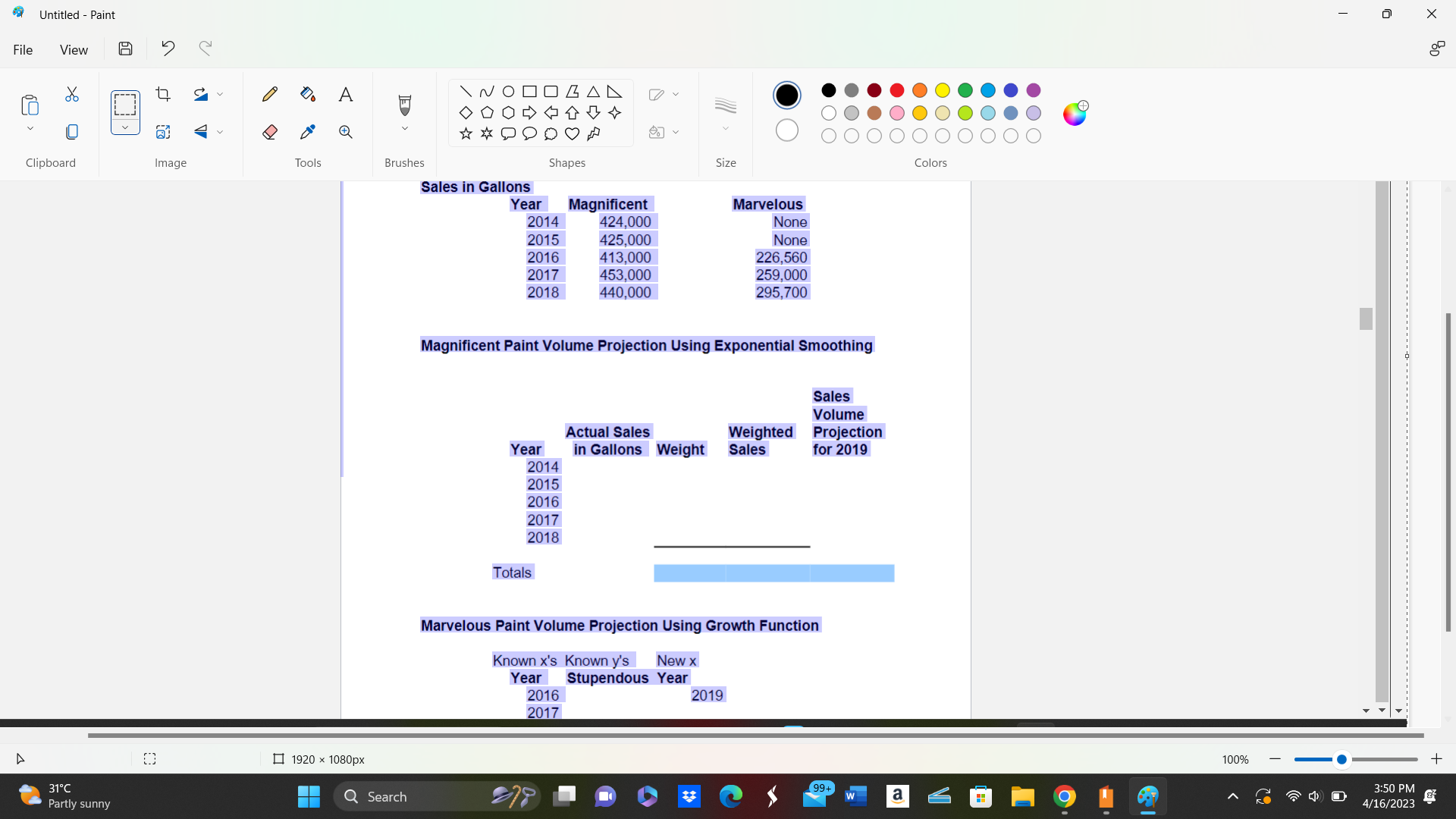  Magnificent Paint Volume Projection Using Exponential Smoothing Marvelous Paint Volume Projection