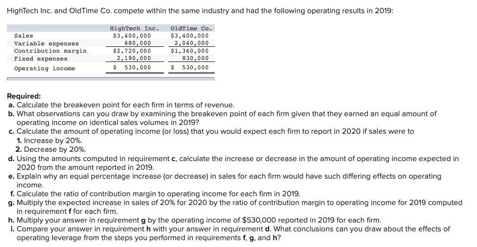 the amounts computed in requirement c, calculate the increase or decrease in