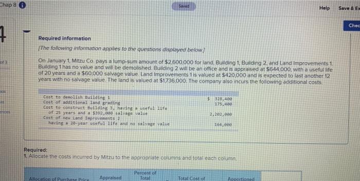  Chap 8 Saved Help Save & EX Chec of Required information