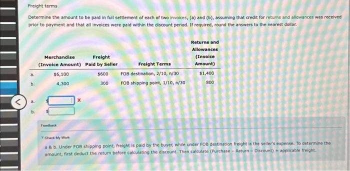 how do i get a and b Determine the amount to be