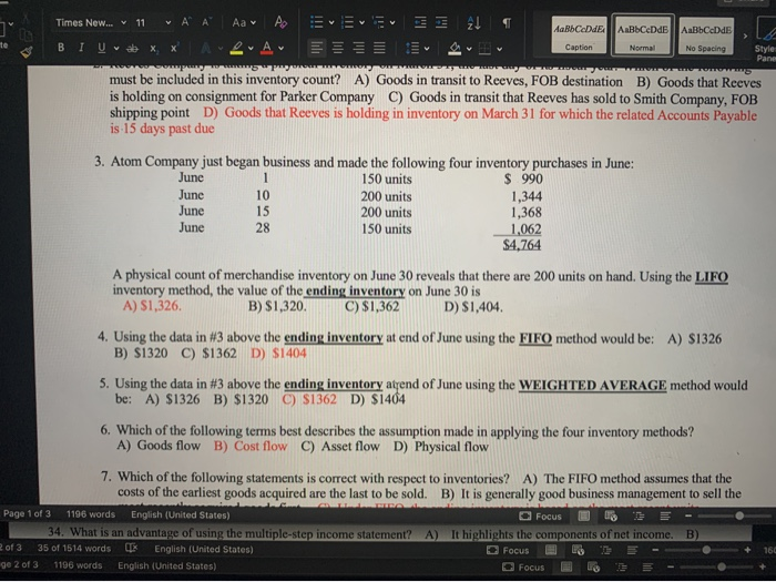 3,4,& 5 A E E Times New. 11 A A Aa BI