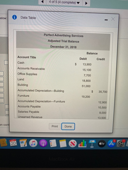  4 of 5 (4 complete) elow: fi Data Table - X