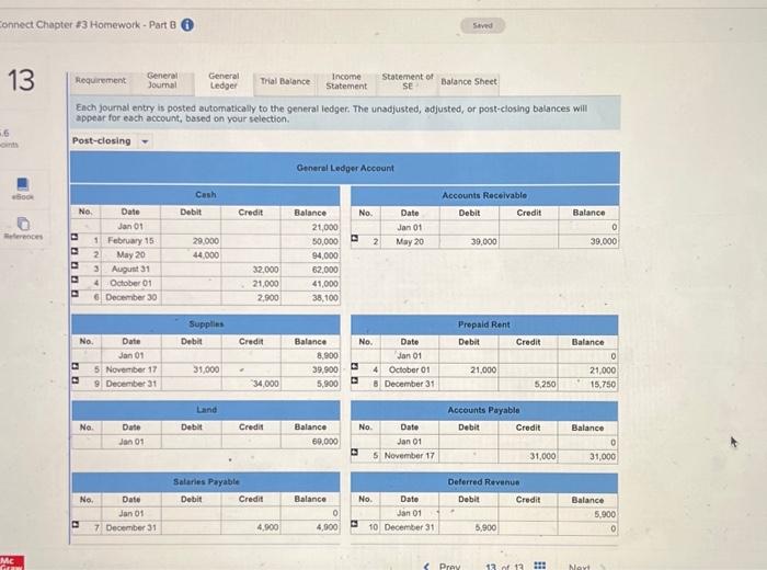 unsdjusted, adjusted, or post-closing balances will appear for each account, based on