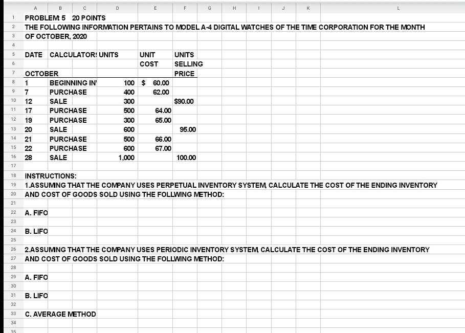 1 2 3 A C D Problem: 6 5 Points Determine cost