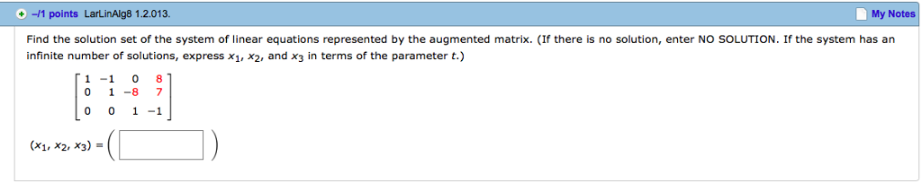 of the solution set of the linear equation. (Enter your answer as