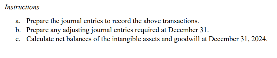 entry relating to credit losses on December 31, 2023. c. Record the