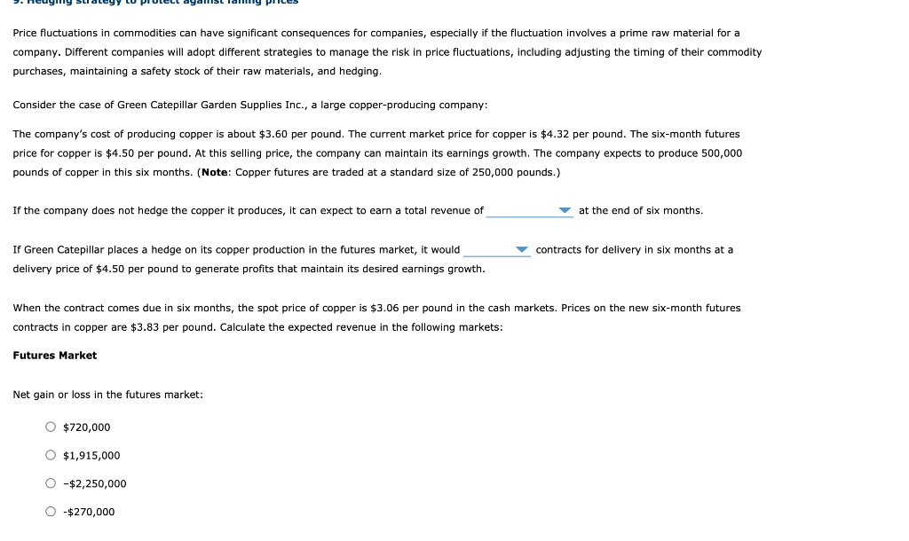  COP Price fluctuations in commodities can have significant consequences for companies,