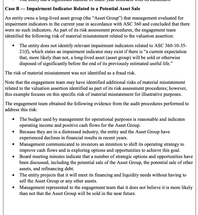 and contradictory audit evidence in each scenario. 2. Determine what additional information,