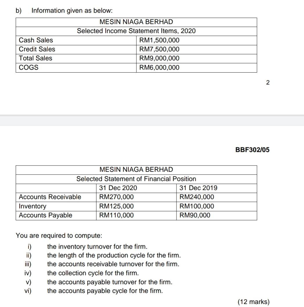 Hi, please help me do the question b) Information given as below: