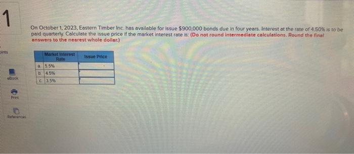  On October 1, 2023, Eastern Timber Inc. has available for issue