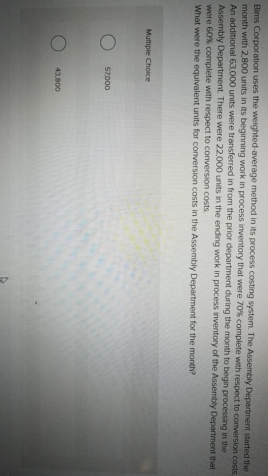 rporation uses the weighted-average method in its process costing system. The