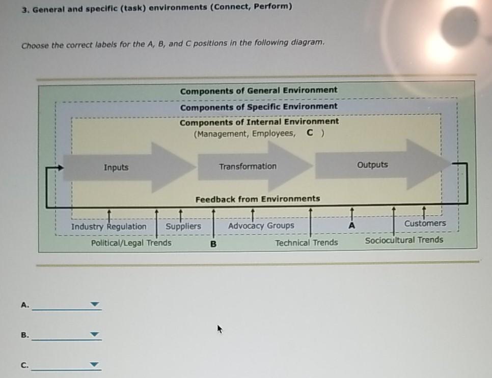 3. General and specific Answer choices for A) Competitors Culture Economy Answer