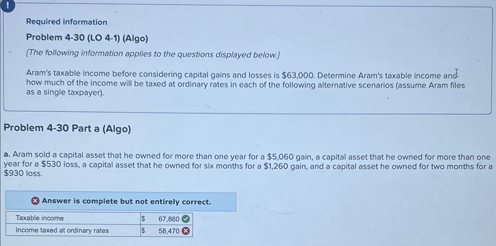  Required information Problem 4-30(LO 4-1)(Algo) [The following information applies to the