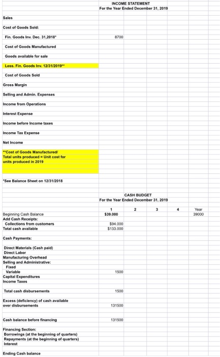for December 31, 2018 follows: GRILTON TIRE COMPANY Balance Sheet December 31,