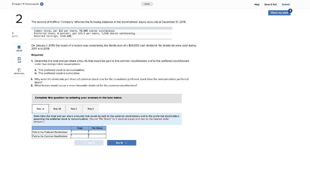  Chapter 11 Homework Help Save & Exit Submit Check my work