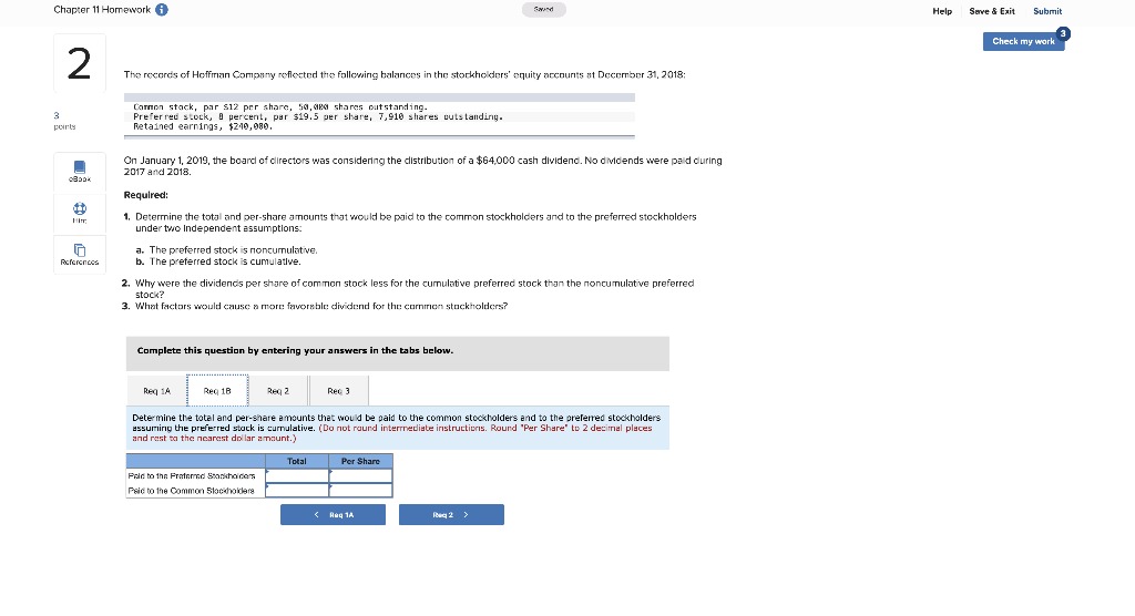 2 The records of Hoffman Company reflected the following balances in the