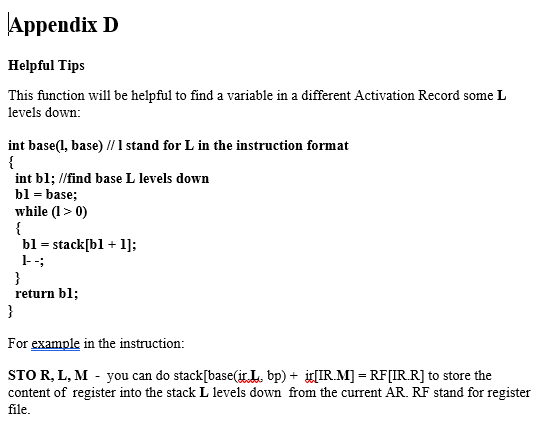 The PM/0 CPU has four registers to handle the stack and text
