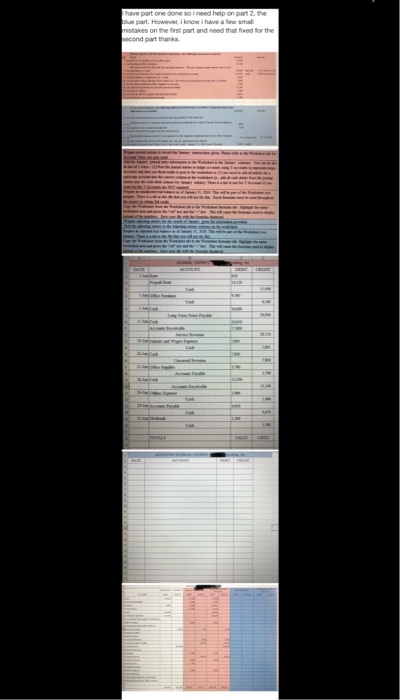 without excel formulas have part one done so i need help on