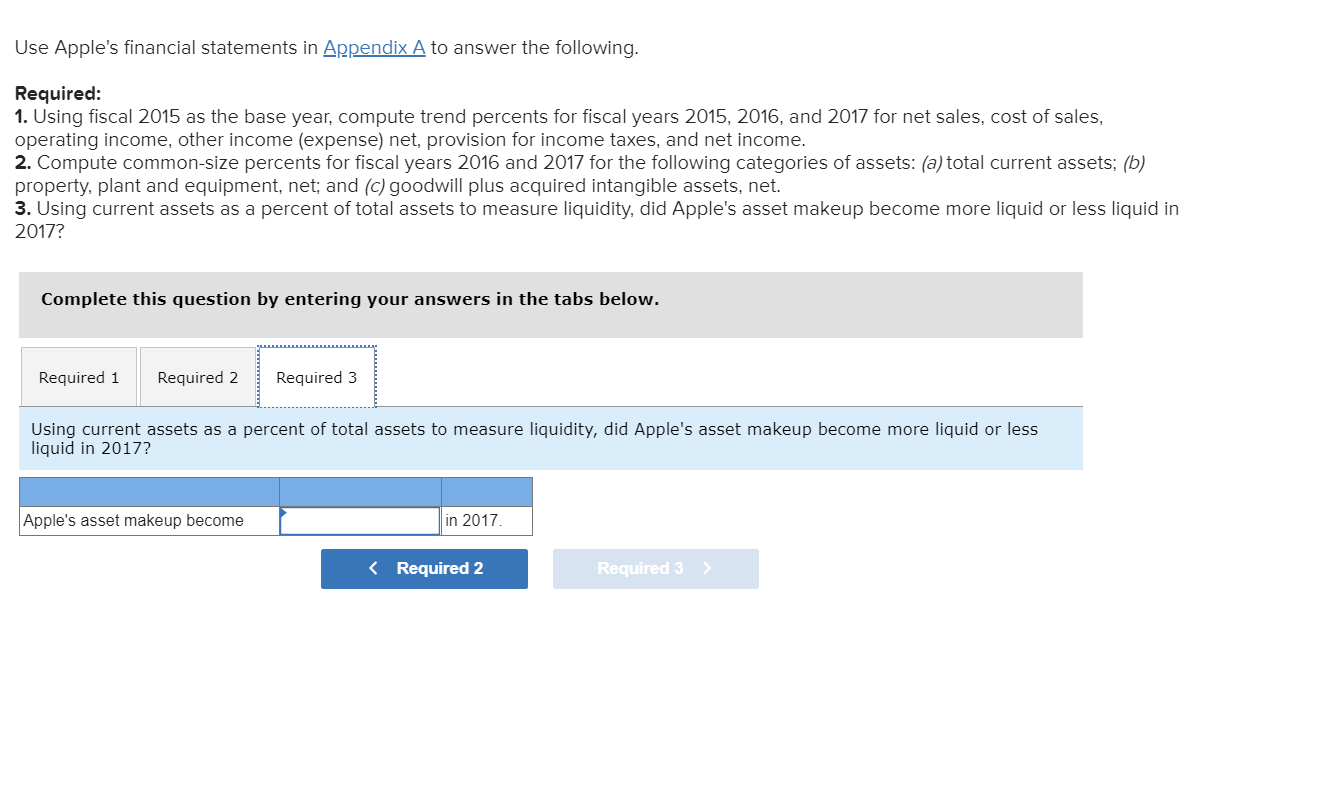 for fiscal years 2015, 2016, and 2017 for net sales, cost of