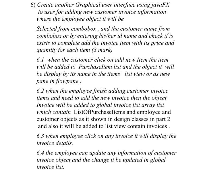 to develop point of sale system which allow the Employee to add