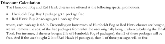 will dispense 3 types of cheese, in half-pound packages. The types of