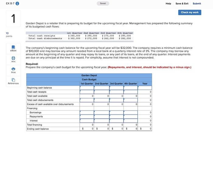  EX 87 Saved Help Save &Exit Submit Check my work Garden