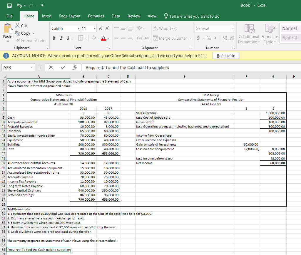 Book1 - Excel Home Insert Page Layout Formulas Data Review View