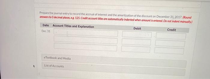 for this bond issue. (Round answers to O decimal places, e.g. 125.)