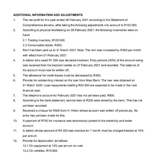 records of Sahara Traders on 28 February 2021 , the end of