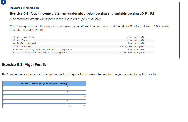 variable costing LO P1, P2 [The following information applles to the questions